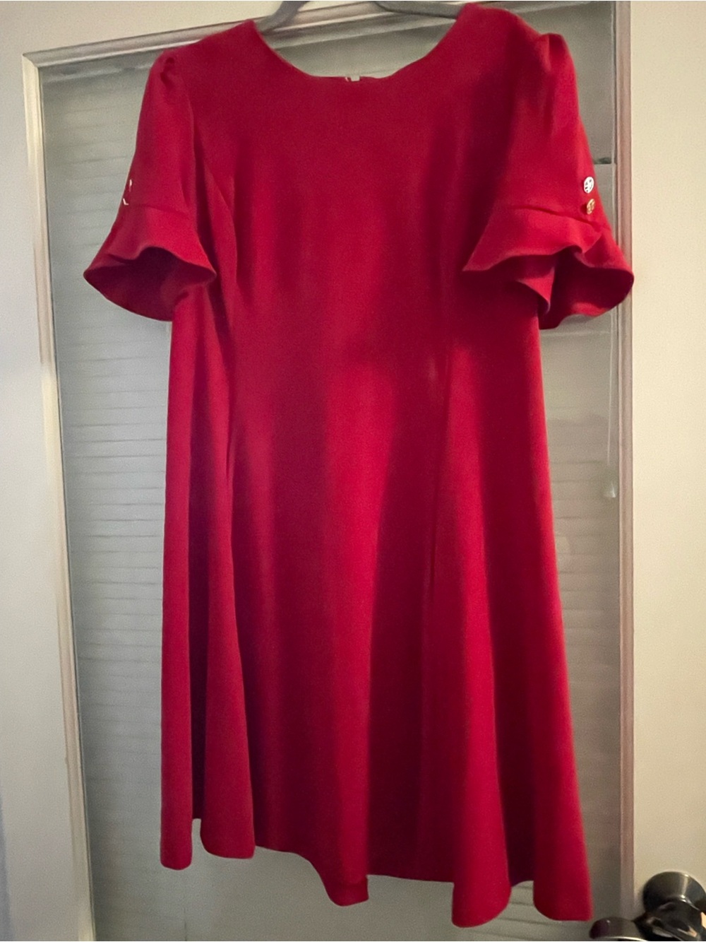 DKNY Red Short-Sleeve Dress - Women's size 16